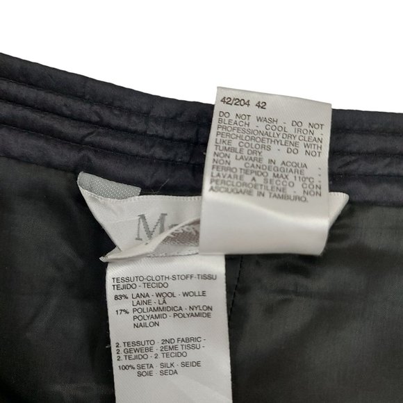 Max Mara Heathered Knit Pencil Skirt Womens 8 Gray Black Wool Blend Knee Length - Picture 12 of 12